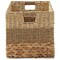 Casafield 13" x 13" Water Hyacinth Storage Baskets Collapsible Cube Organizers, Woven Bins for Bathroom, Bedroom, Laundry, Pantry, Shelves